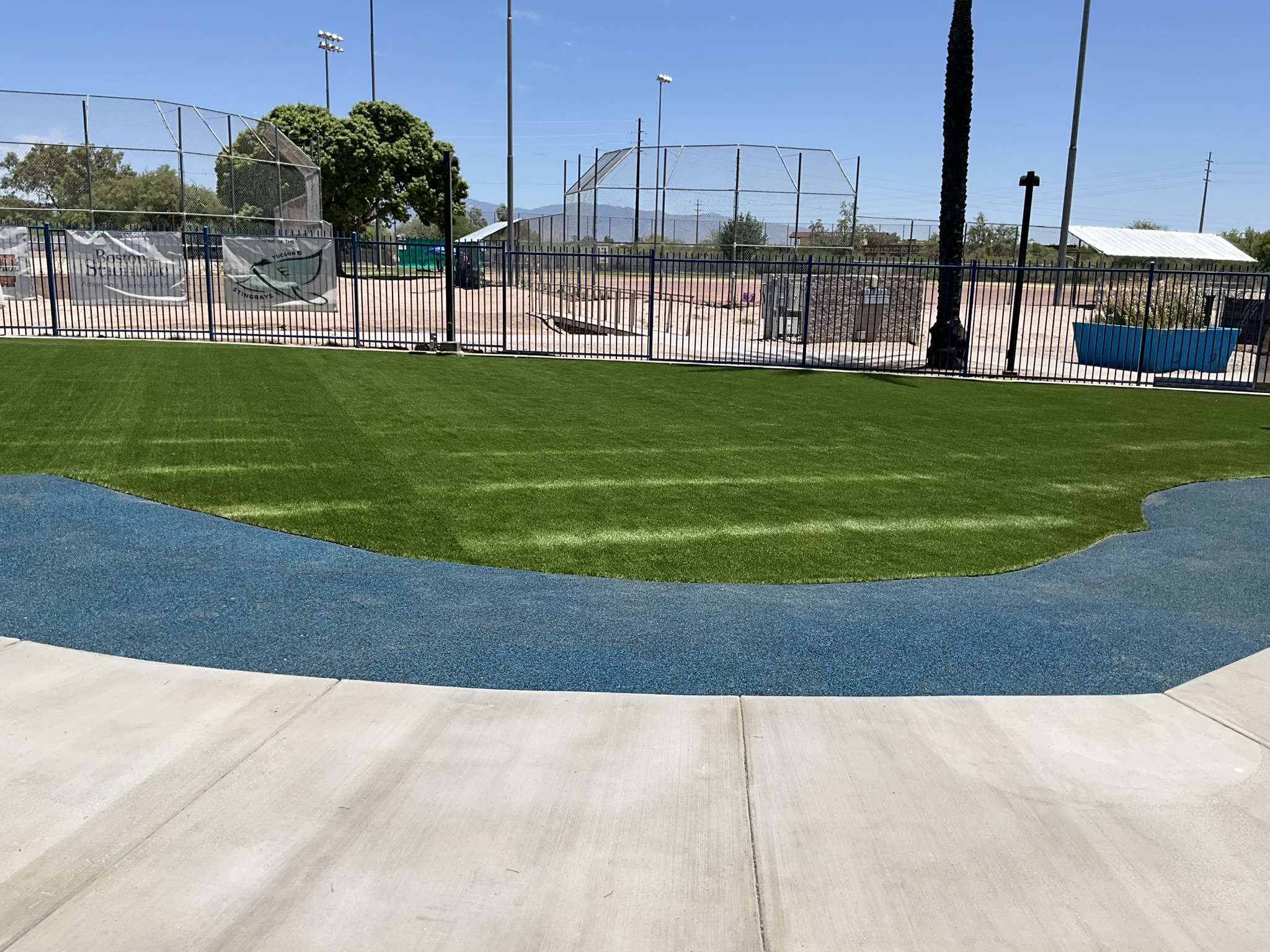 Finished artificial grass installation