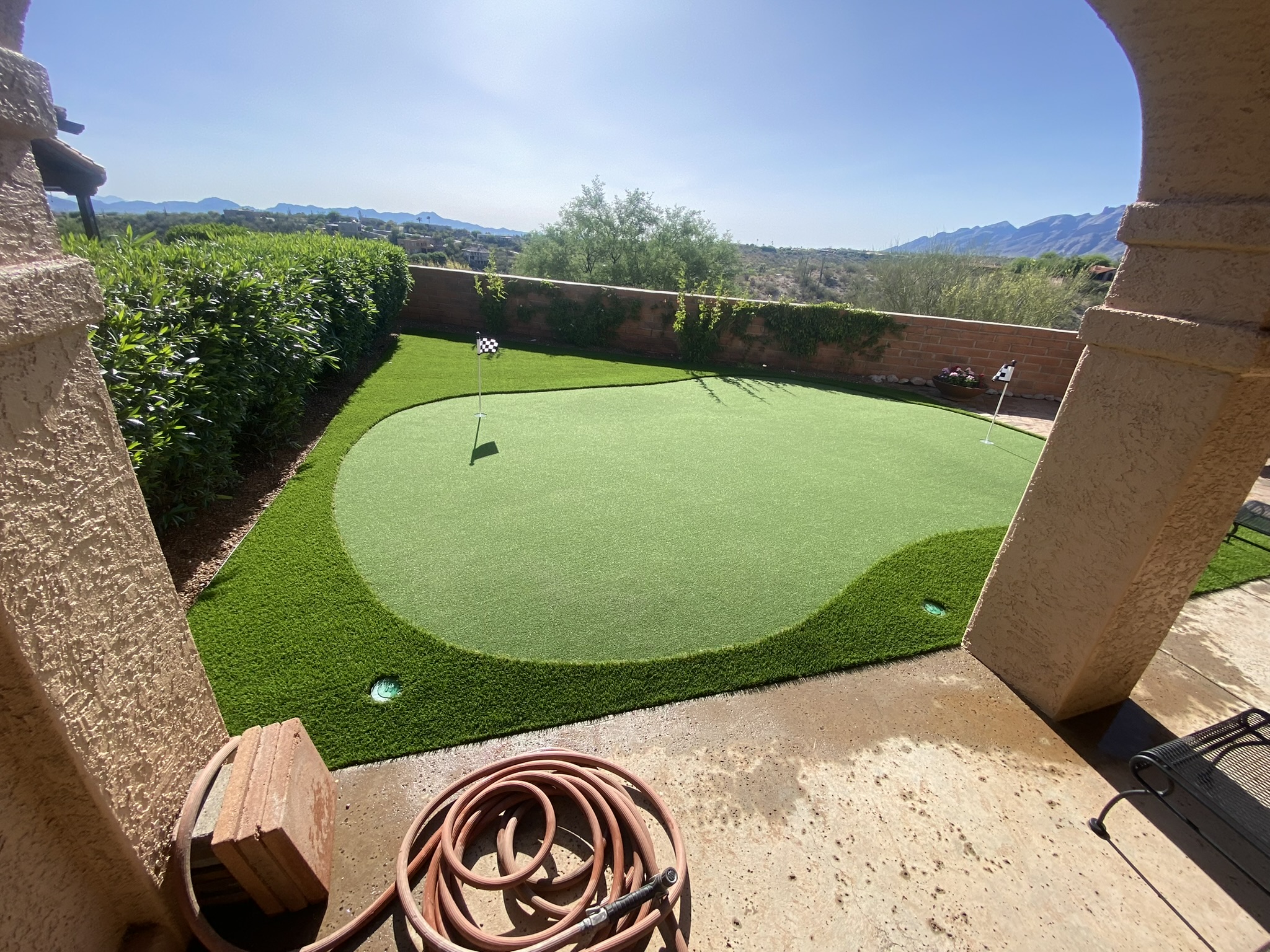 Putting green from patio view