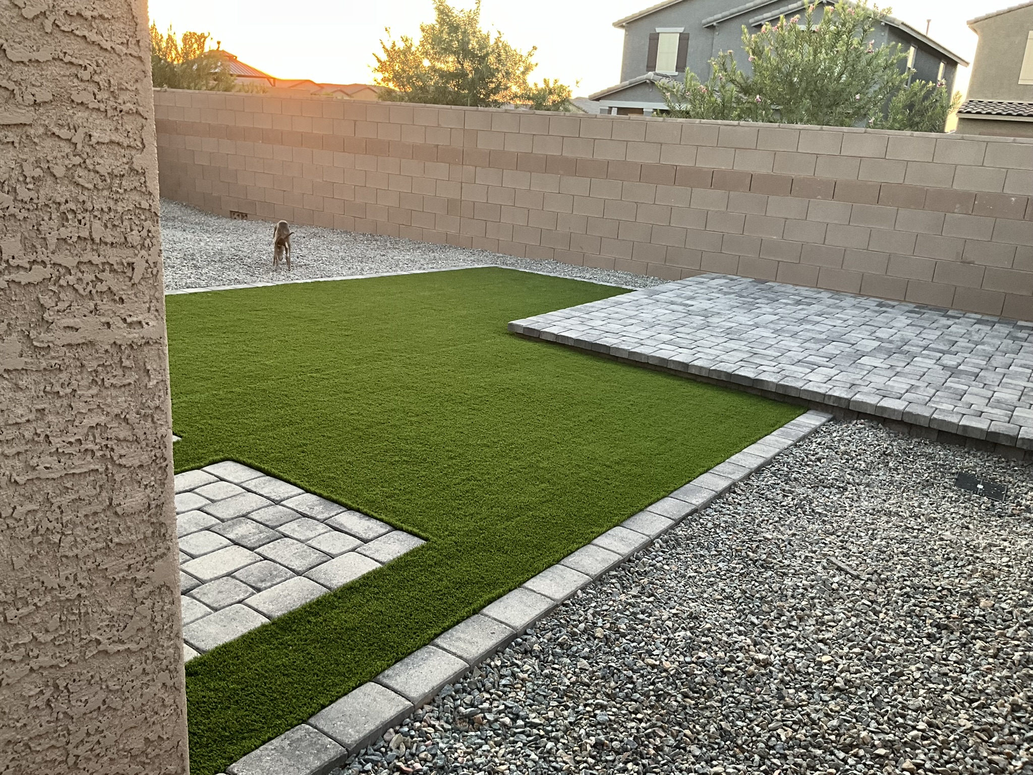 Pet area with artificial grass