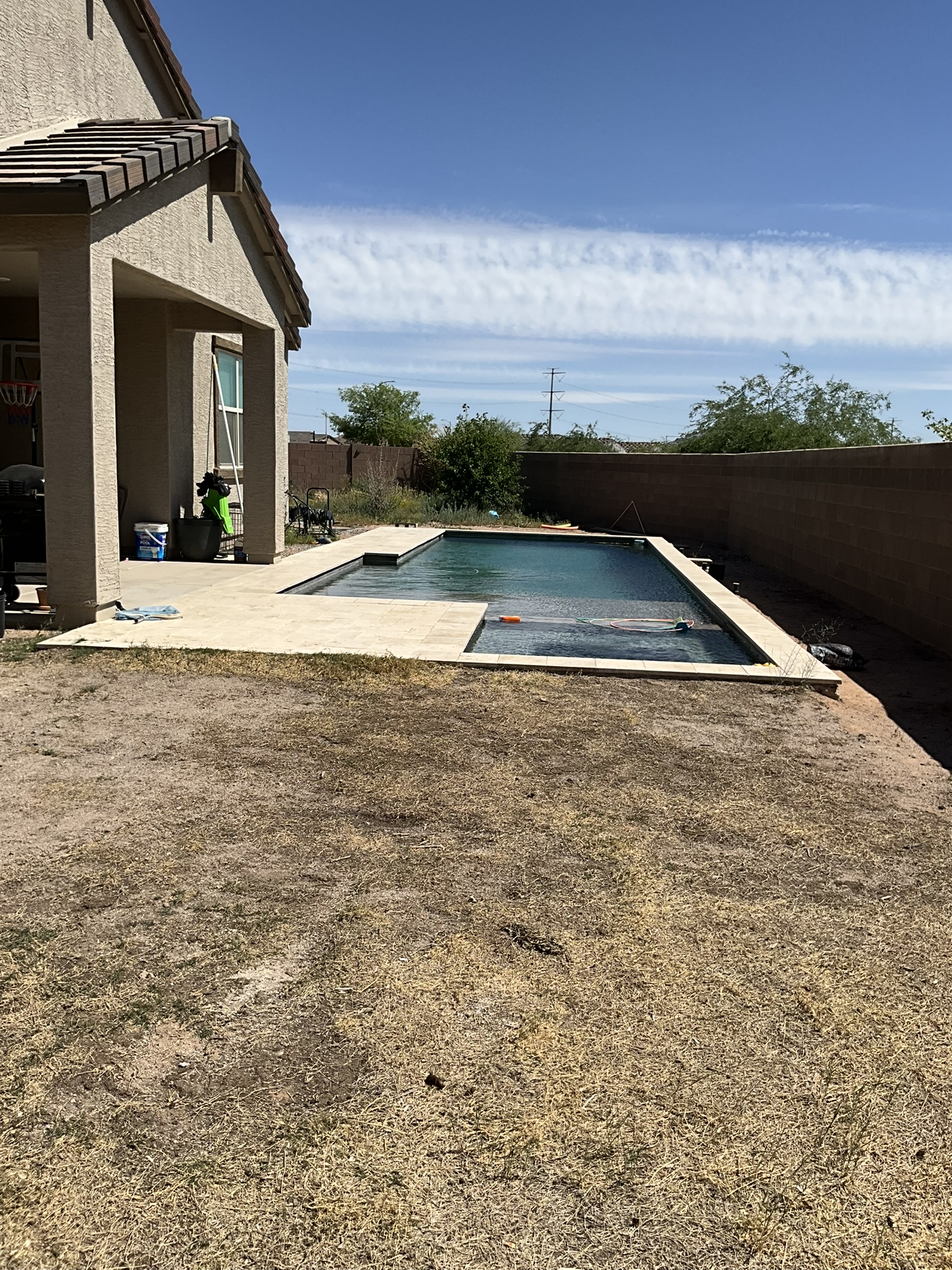 Paver patio with turf